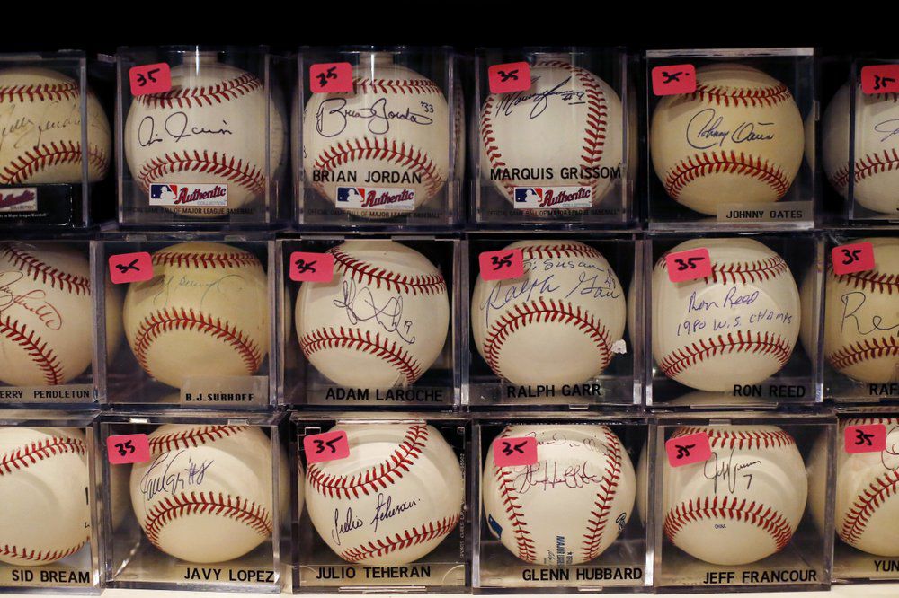A portion of Bob and Susan Hope's baseball collection